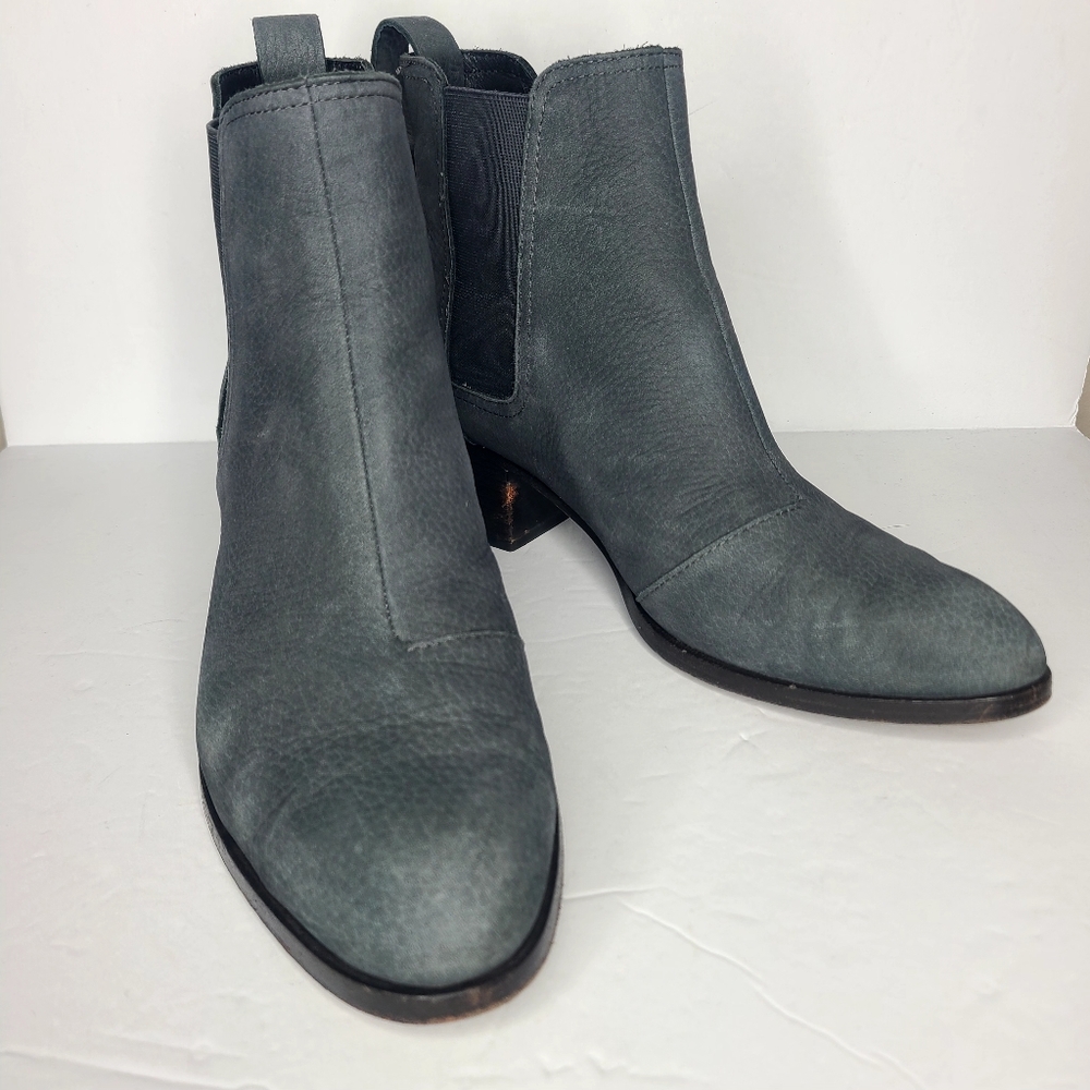 Rag & Bone Walker Ankle Chelsea Charcoal Gray‎ Nubuck Leather Bootie Size EU 39